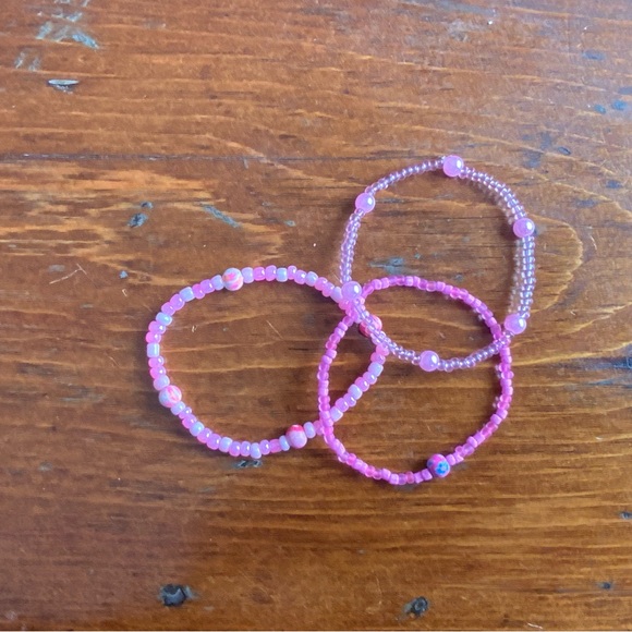 Pink Beaded Bracelets Set - Picture 2 of 2